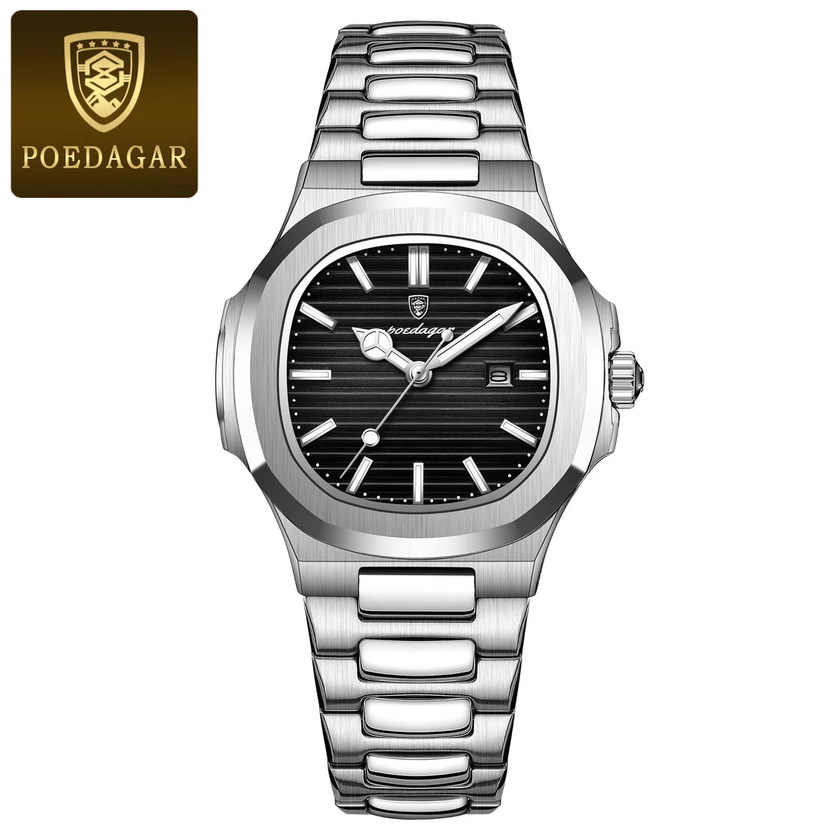 Poedagar 789 Women's Luxury Quartz Watch – Stainless Steel Band, Waterproof, Luminous, Date