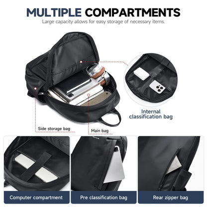 Mate Elan Black Men'S Backpack Oxford Anti-Theft Bags Waterproof 16-Inch Laptop Backpack for Men Business Travel School Knapsack