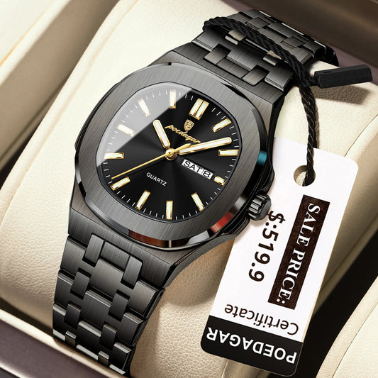 Poedagar 792 Women's Luxury Quartz Watch – Stainless Steel Band, Waterproof, Luminous, Date