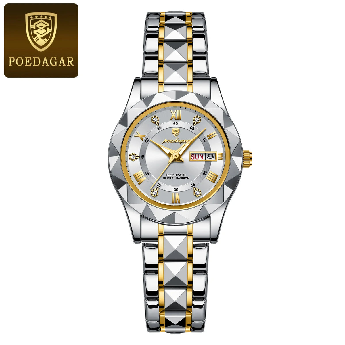 Poedagar 306 Women's Luxury Quartz Watch – Stainless Steel Band, Waterproof, Luminous, Date
