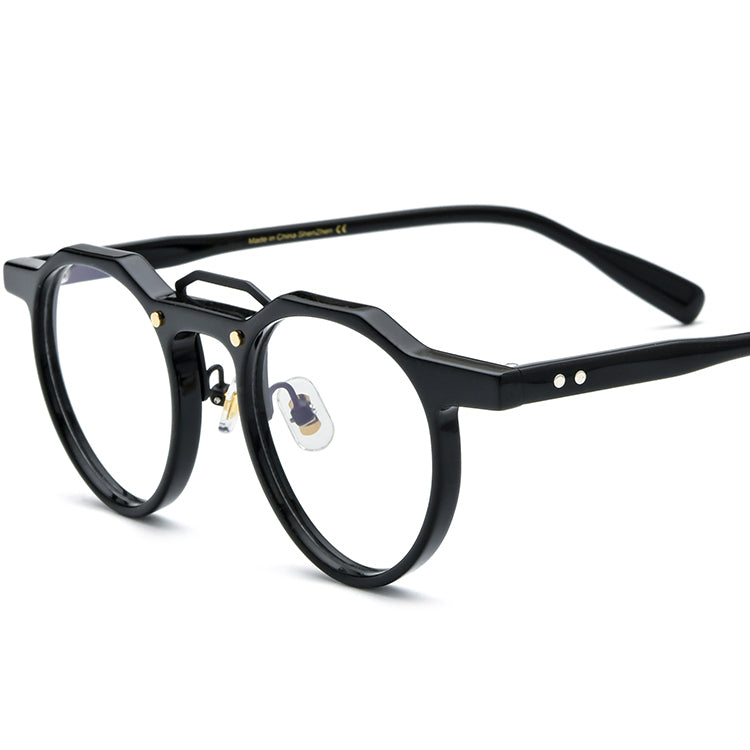 Small Round Acetate Optical Glasses Frame - MCROONS - Black