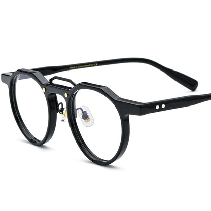 Small Round Acetate Optical Glasses Frame - MCROONS - Black