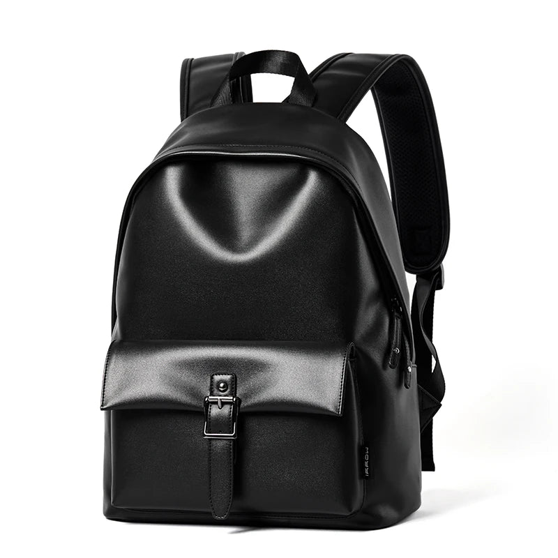 MOYYI Fashion PVC Leather Laptop Backpack for Men Anti-Theft Waterproof Men'S Backpacks Travel School Bags Outdoor
