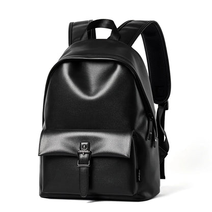 MOYYI Fashion PVC Leather Laptop Backpack for Men Anti-Theft Waterproof Men'S Backpacks Travel School Bags Outdoor