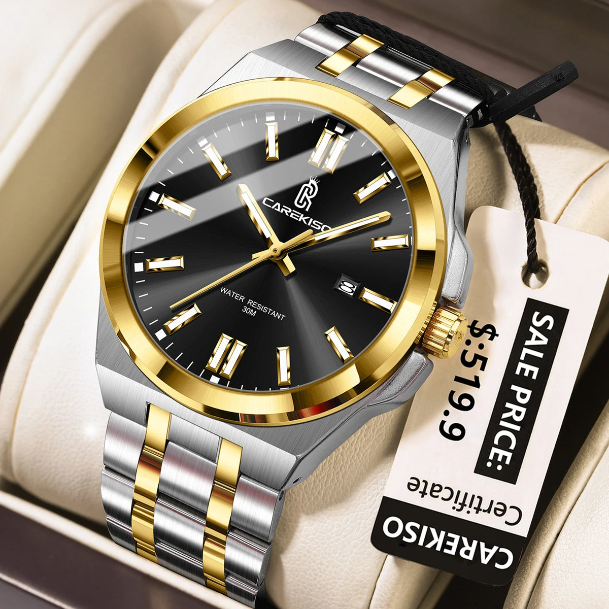 Poedagar C106 Men's Luxury Quartz Watch – Stainless Steel Band, Waterproof, Luminous, Date