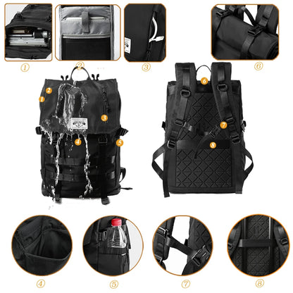 Wholesale anti Theft Expandable Rucksack Travel 17' Laptop Backpack Convertible Techwear Roll Top Backpack
