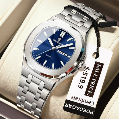 Poedagar 792 Women's Luxury Quartz Watch – Stainless Steel Band, Waterproof, Luminous, Date