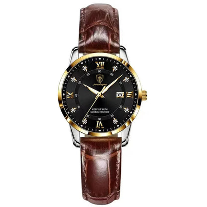 Poedagar 268 Women's Luxury Quartz Watch – Stainless Steel Band, Waterproof, Luminous, Date