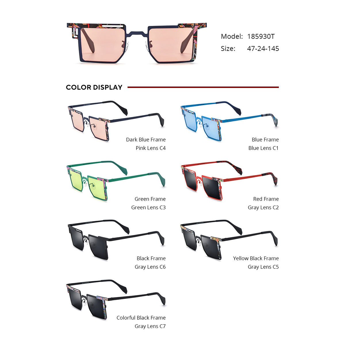 Square Titanium Sunglasses - MCROONS - angle view