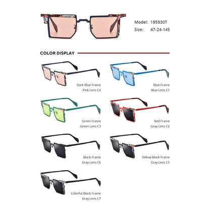Square Titanium Sunglasses - MCROONS - angle view