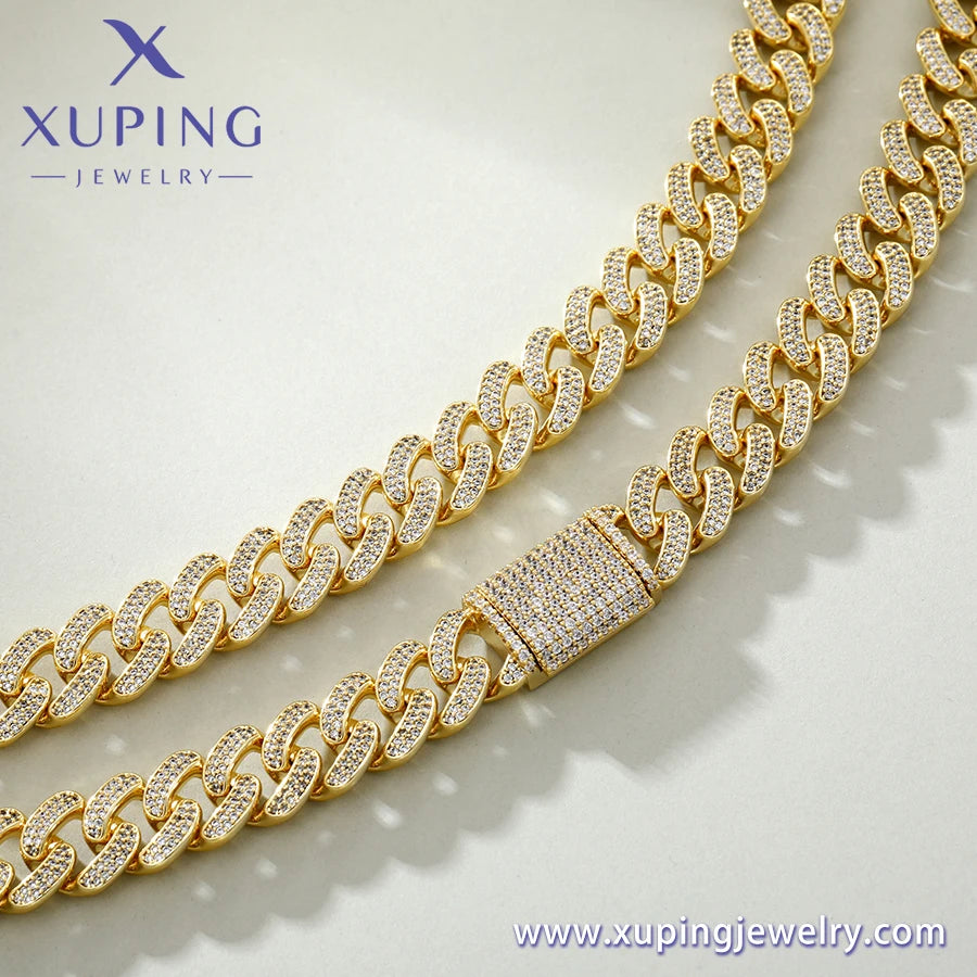 X000786012 Xuping Hip Pop Jhigh Quality Stainless Steel Diamonds Cuban Chain Bracelet Urban Jewelry Mens Cuban Link Bracelet