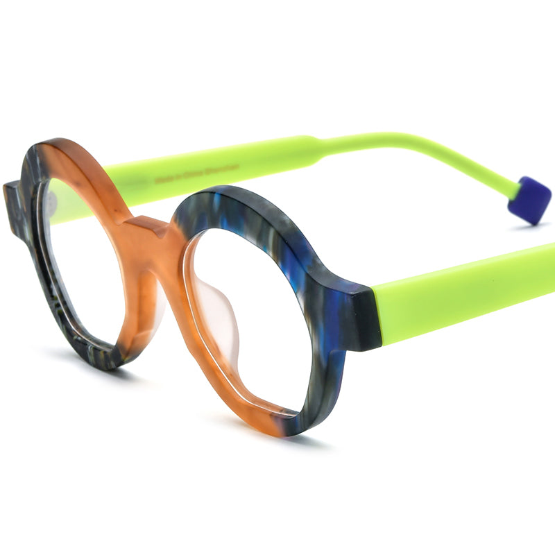 Vintage Round Optical Glasses Frame - Matte Green - MCROONS
