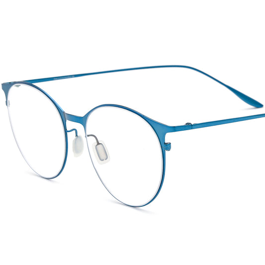 Ultralight Titanium Alloy Round Optical Glasses - Blue - MCROONS