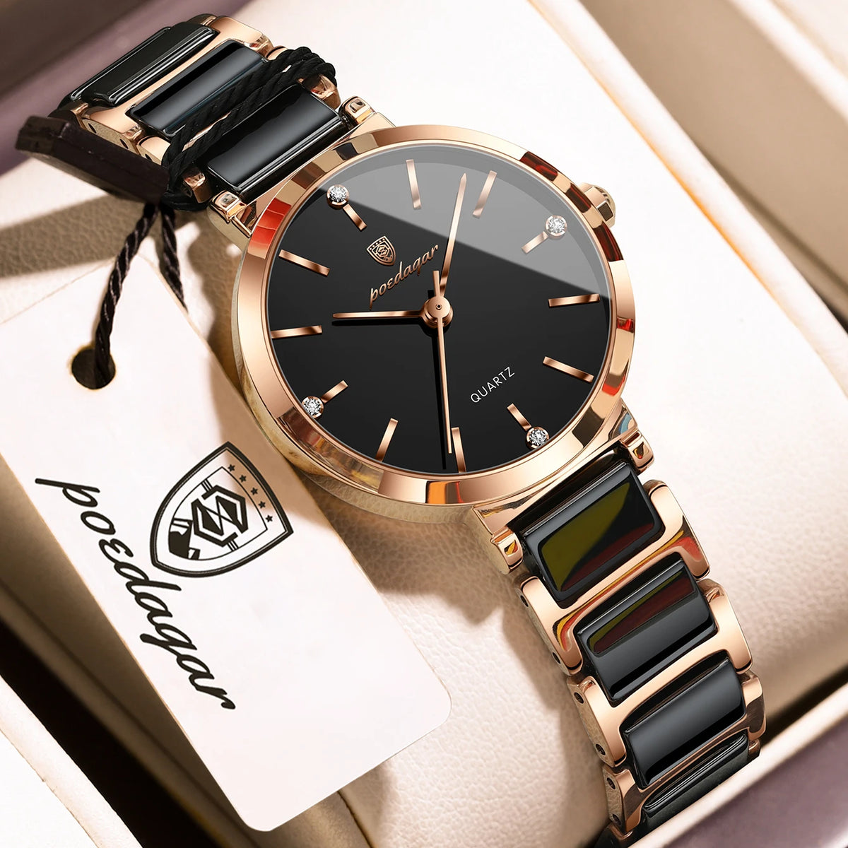 Poedagar 505 Women's Luxury Quartz Watch – Stainless Steel Band, Waterproof