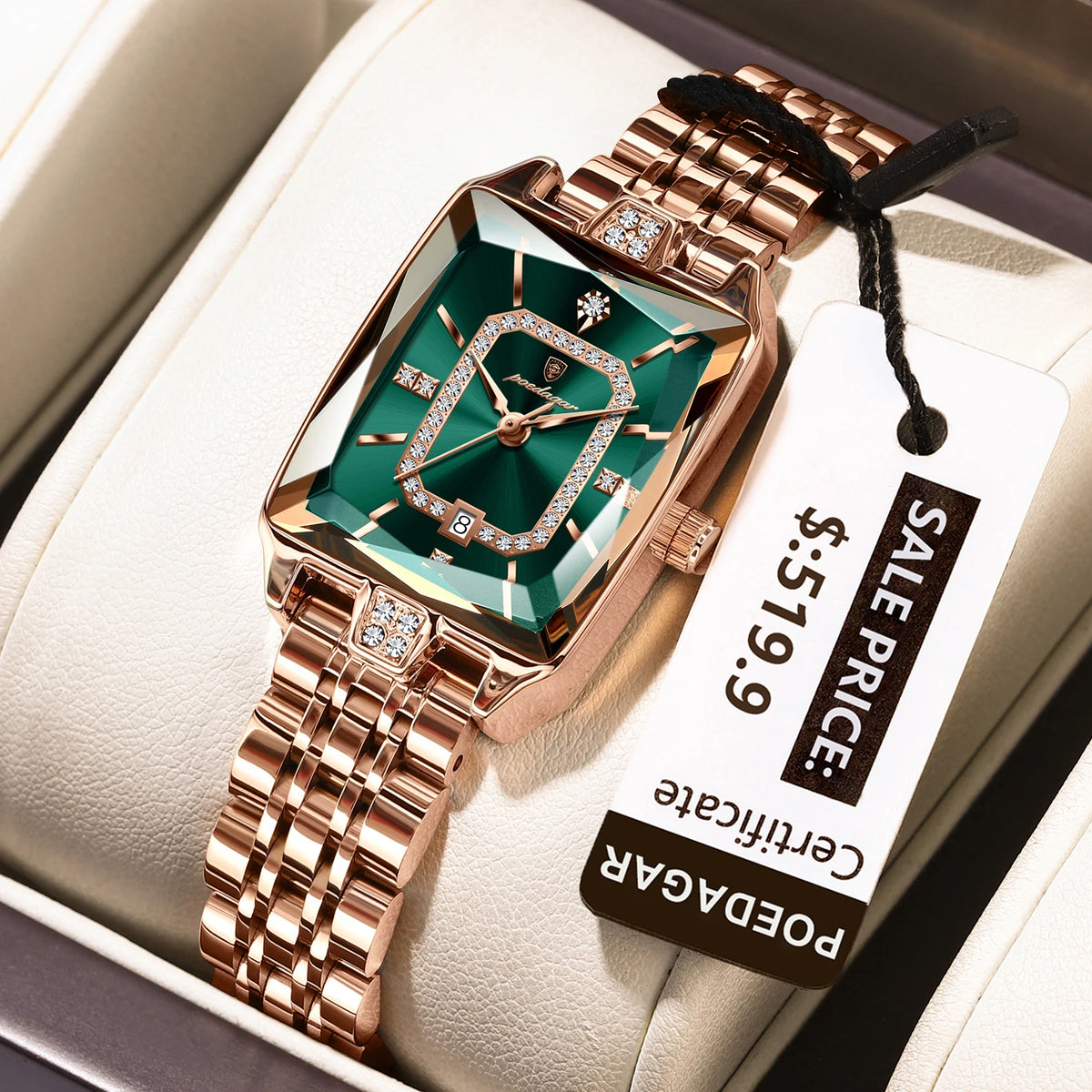 Poedagar 785 Women's Luxury Quartz Watch – Stainless Steel Band, Waterproof, Luminous, Date