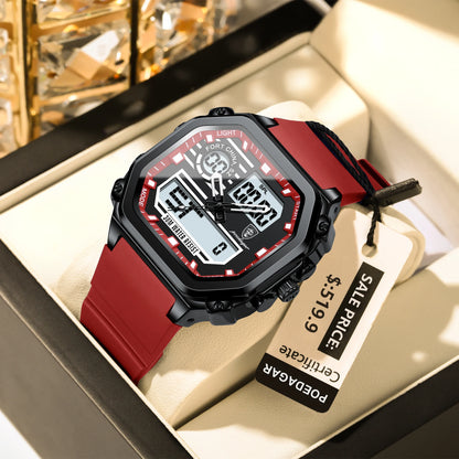 Poedagar 993 Men's Luxury Chronograph Quartz Watch – Silicone Strap, Waterproof, Luminous, Date