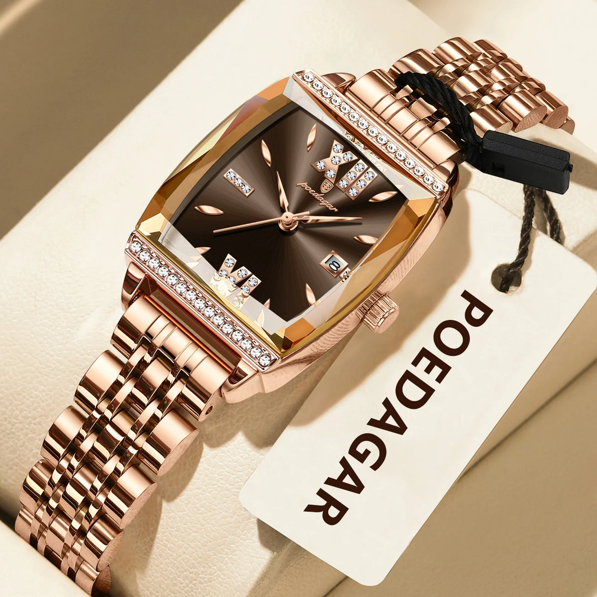 Poedagar 795 Women's Luxury Quartz Watch – Stainless Steel Band, Waterproof, Luminous, Date