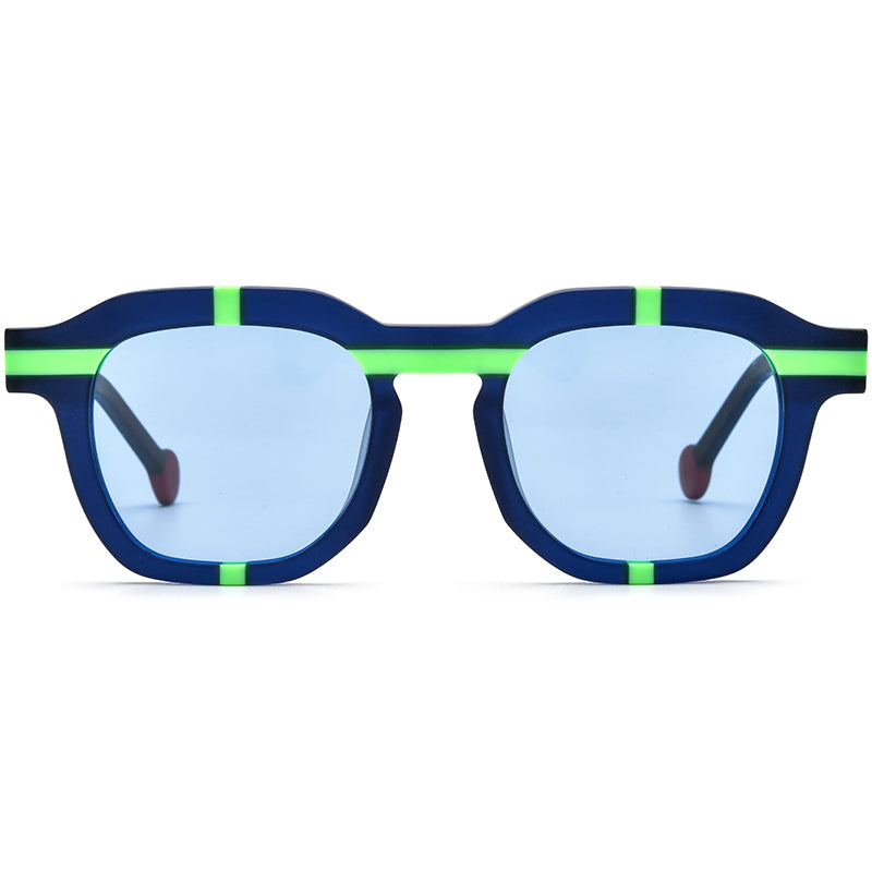 Playful Colour-Pop Acetate Square Polarized Sunglasses - MCROONS - front view