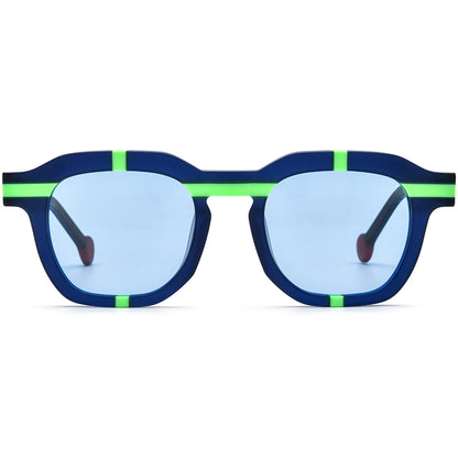 Playful Colour-Pop Acetate Square Polarized Sunglasses - MCROONS - front view