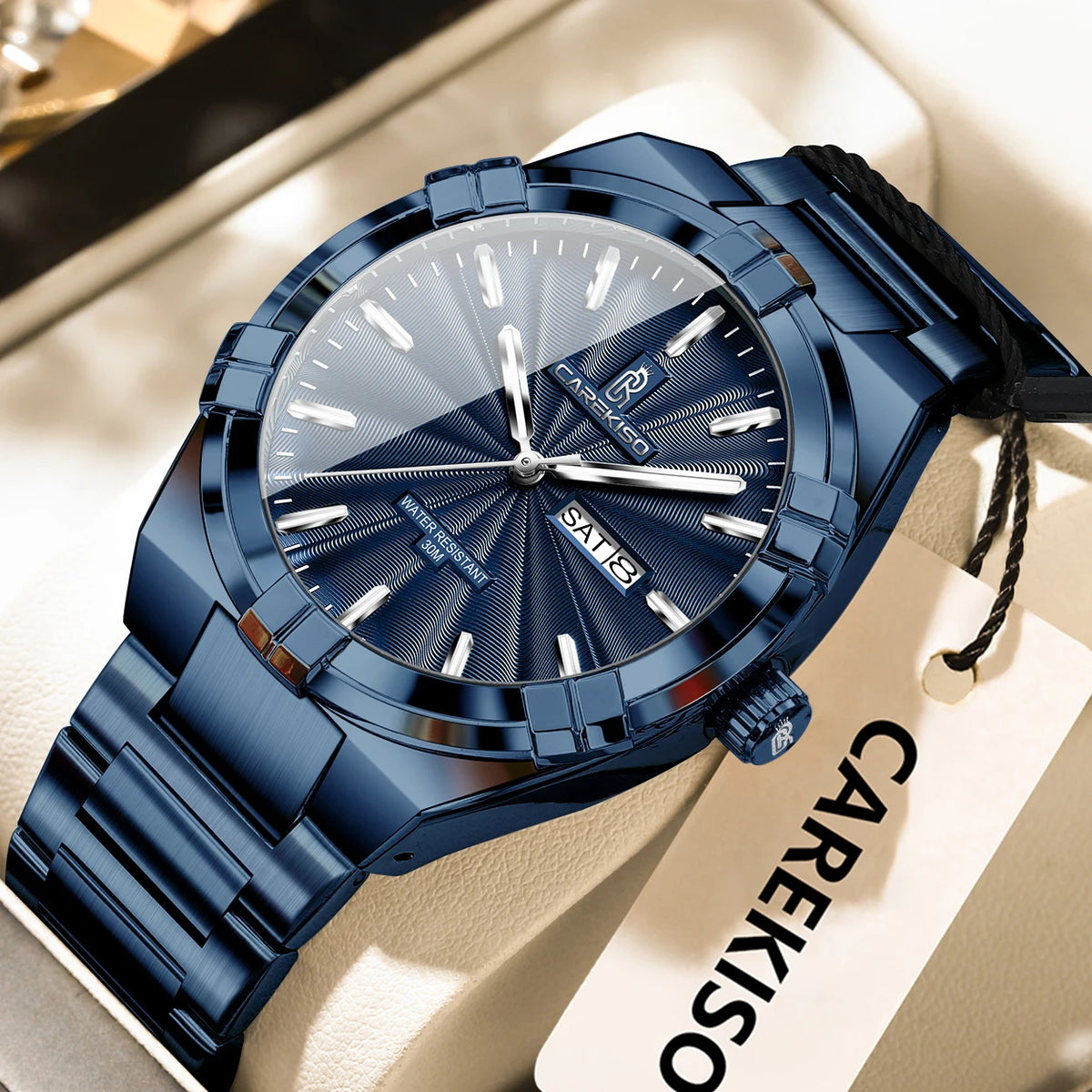 Poedagar C109 Men's Luxury Quartz Watch – Stainless Steel Band, Waterproof, Luminous, Date