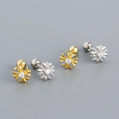 KR Europe and America S925 Silver Ear Bone Nails Ins Cross Screws Earrings Sleep without Removing Earrings Wholesale for Women