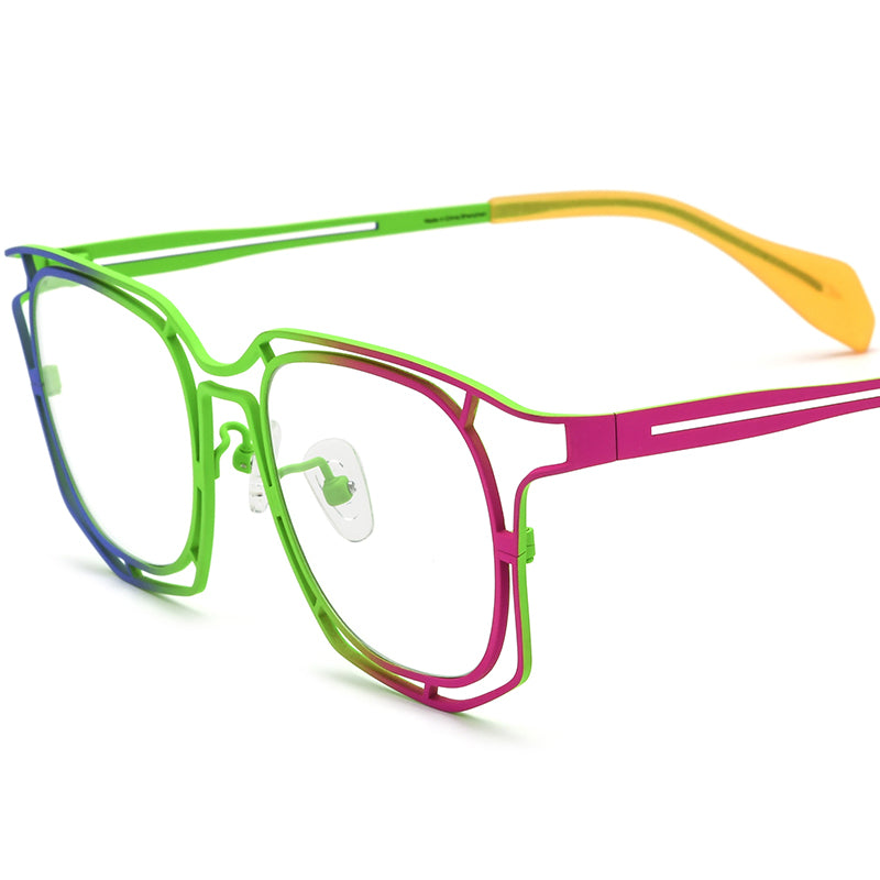 Colourful Titanium Square Optical Glasses Frame Designer - MCROONS - Colorful