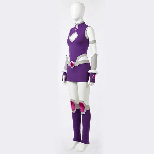 Women's Dark Bird Anime Warrior Costume - Purple Full Set Cosplay Halloween Outfit