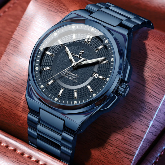 Poedagar C122 Men's Luxury Automatic Mechanical Watch – Stainless Steel Band, Waterproof, Luminous, Date