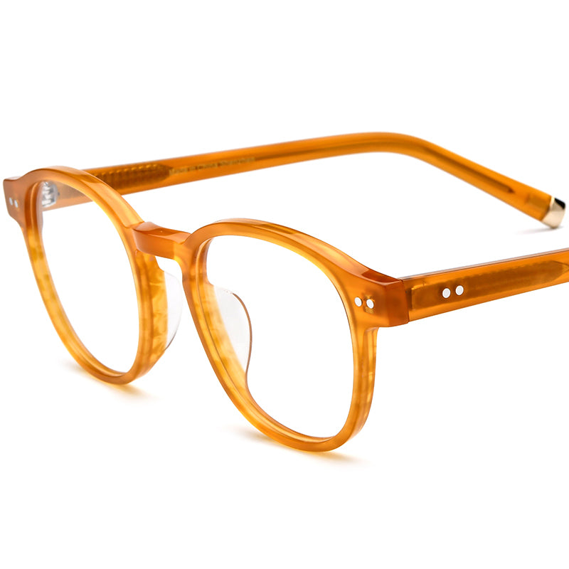 Retro Square Acetate Optical Glasses Frame - Yellow - MCROONS