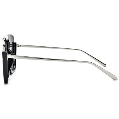 Acetate Square Sunglasses Gradient Lens - MCROONS - side