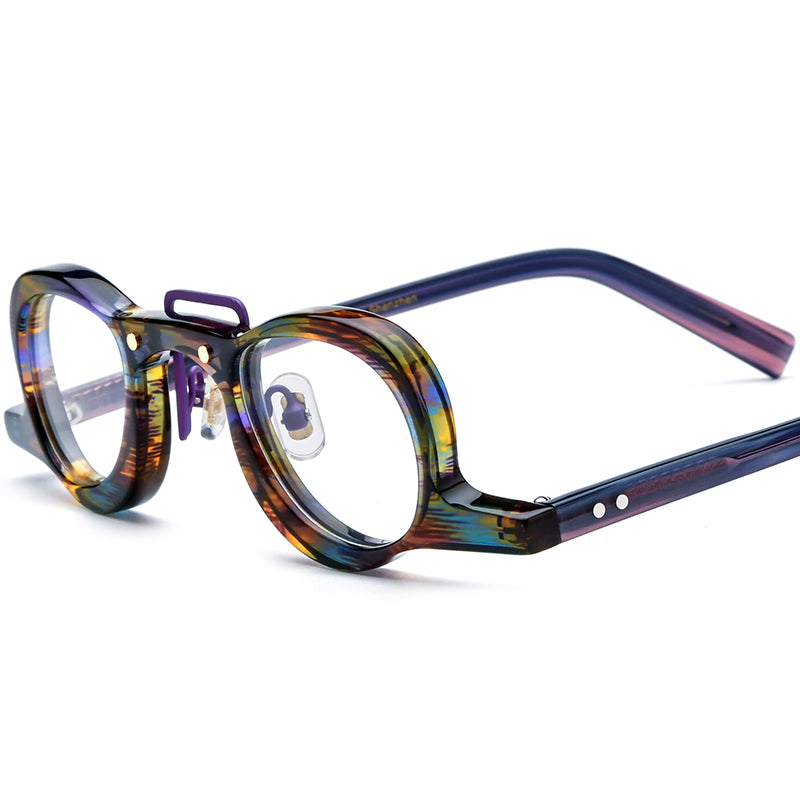 Vintage Round Acetate Optical Glasses Frame - Colourful - MCROONS