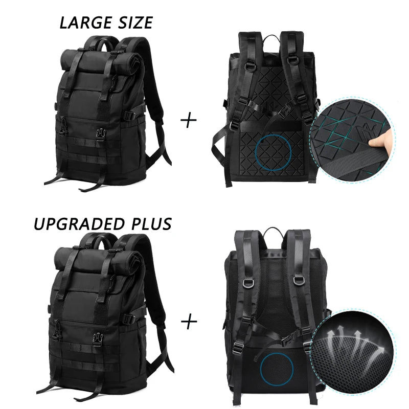 Wholesale anti Theft Expandable Rucksack Travel 17' Laptop Backpack Convertible Techwear Roll Top Backpack