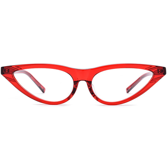 Sleek Cat Eye Acetate Optical Glasses Frame - MCROONS - front view