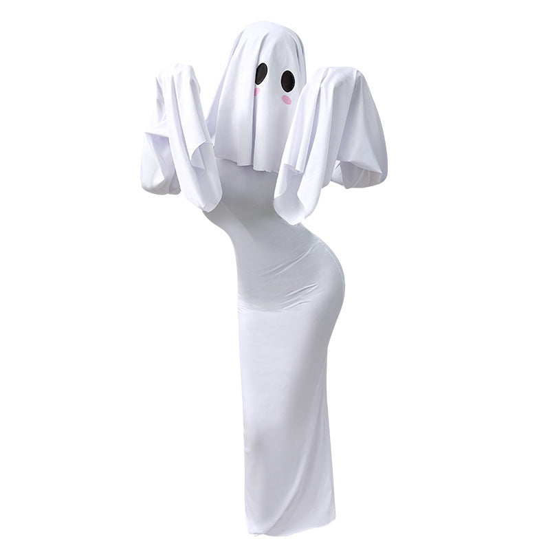 Cute Ghost Cosplay Backless Maxi Dress detail