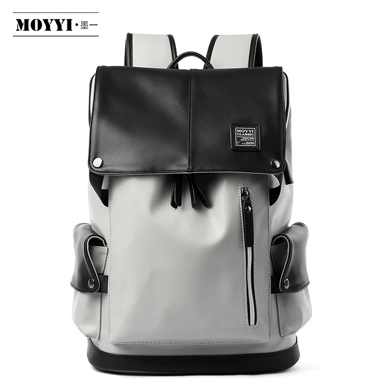 Mochila Vegan Leather Vintage Teenagers Daily School Backpack Laptop Backpack for Boys Faux Pu Leather Man Backpack