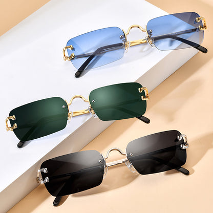 Rimless Metal Alloy Sunglasses - MCROONS - side view