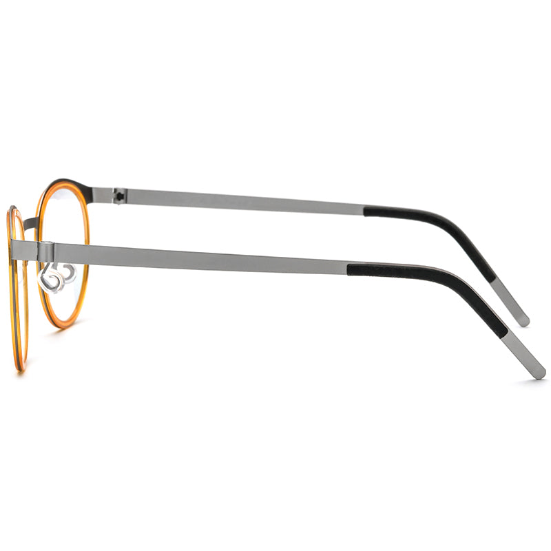 Acetate Round Optical Glasses Frame Vintage - MCROONS - side