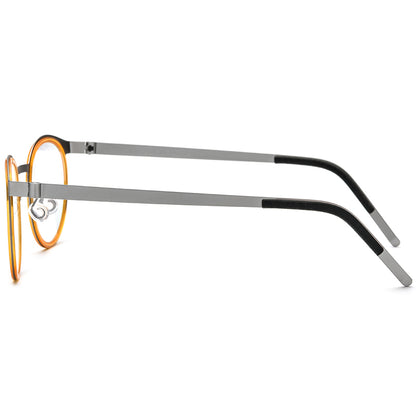Acetate Round Optical Glasses Frame Vintage - MCROONS - side