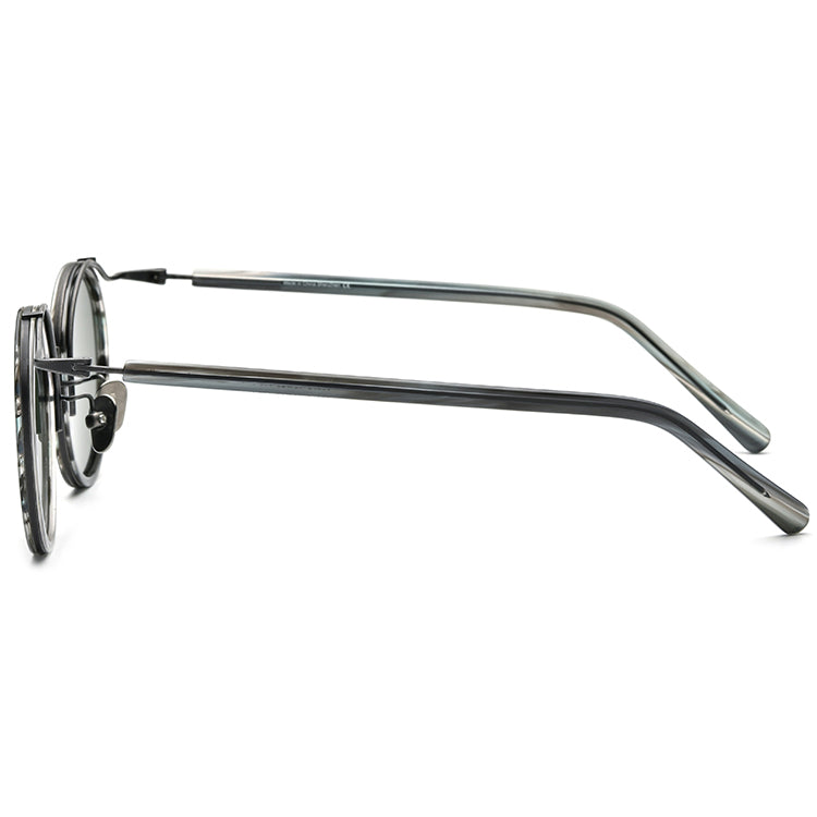 Acetate Titanium Round Polarized Sunglasses - MCROONS - side view