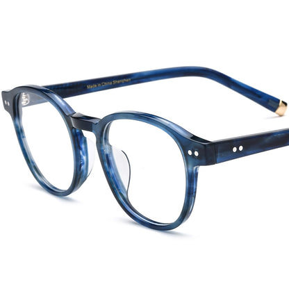 Retro Square Acetate Optical Glasses Frame - Blue - MCROONS