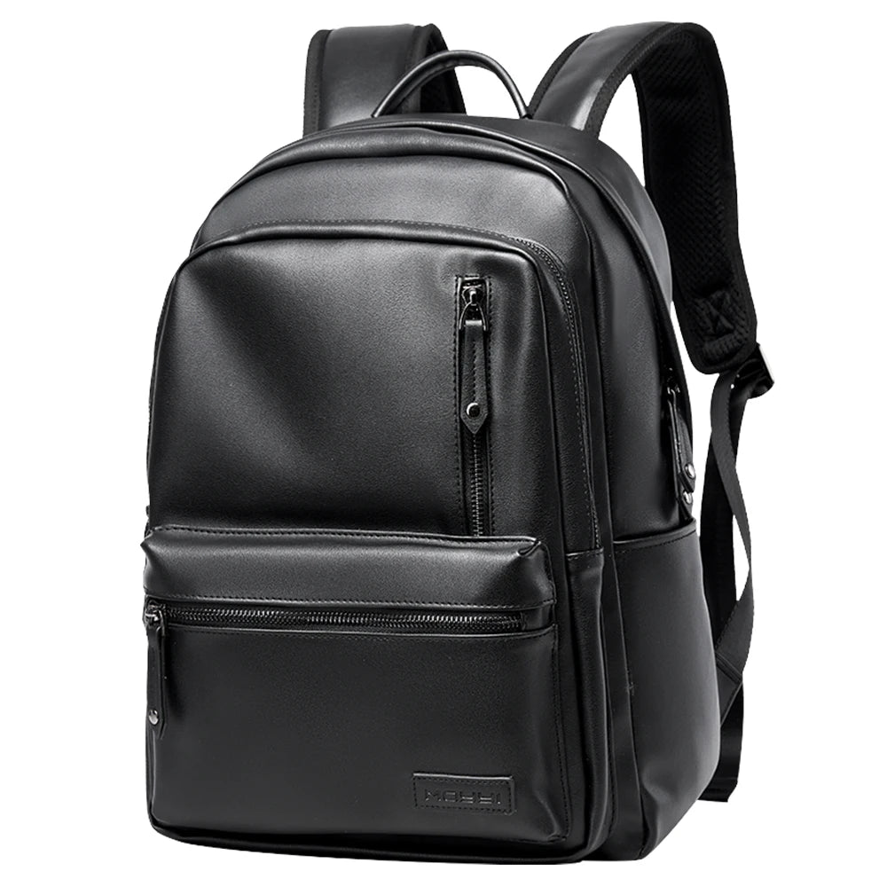 Umweltfreundlicher PU-Leder-Rucksack für Herren Business-Leder-Laptop-Reiserucksack