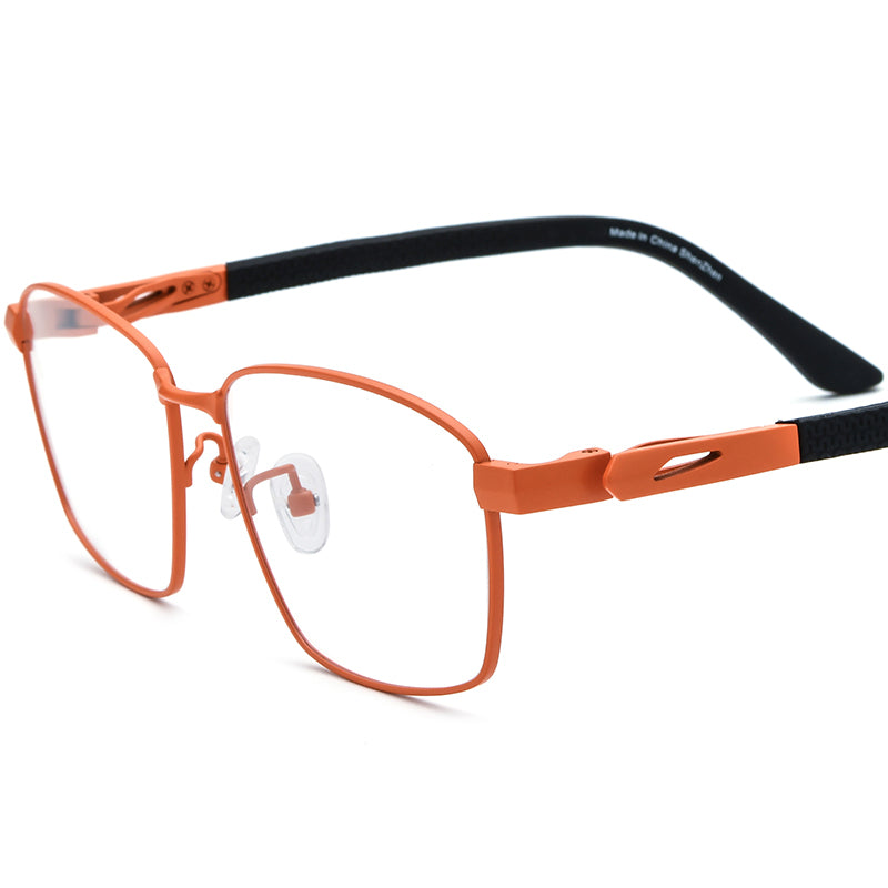 Lightweight Pure Titanium Square Optical Glasses Frame - Orange - MCROONS