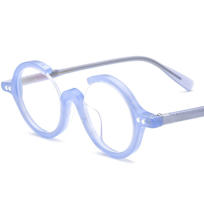 Retro Vintage Acetate Optical Glasses Frame - Blue - MCROONS