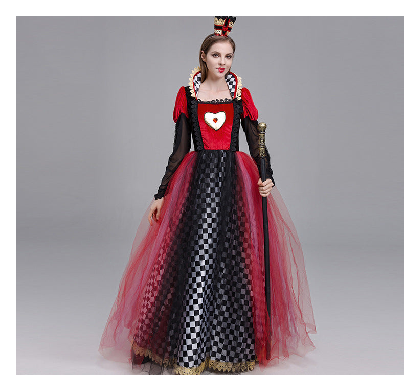 Fantasy Queen Royal Ball Gown Halloween Costume - MCROONS with crown