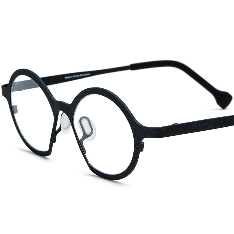 Titanium Cat Eye Optical Glasses Frame Retro - MCROONS - Black