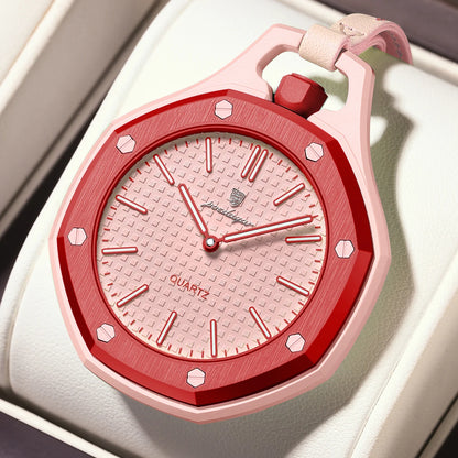 Poedagar 630 Women's Sport Quartz Watch – Leather Strap, Waterproof, Luminous