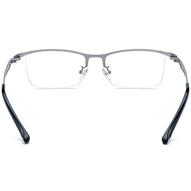 Half-Rim Square Titanium Optical Glasses Frame - MCROONS - back view