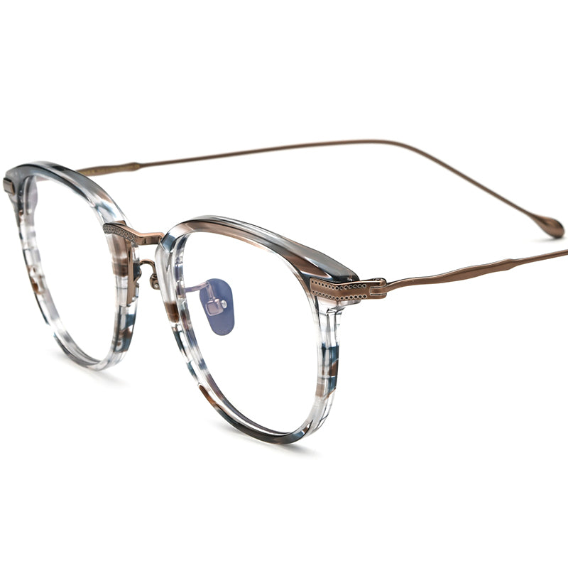 Designer Square Optical Glasses Frame Titanium - Stripe - MCROONS