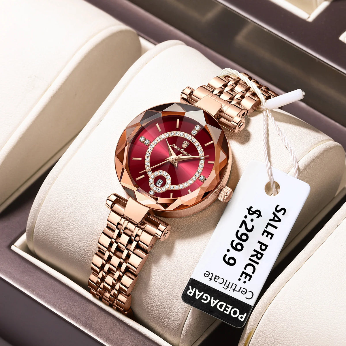 Poedagar 726 Women's Luxury Quartz Watch – Stainless Steel Band, Waterproof, Luminous, Date