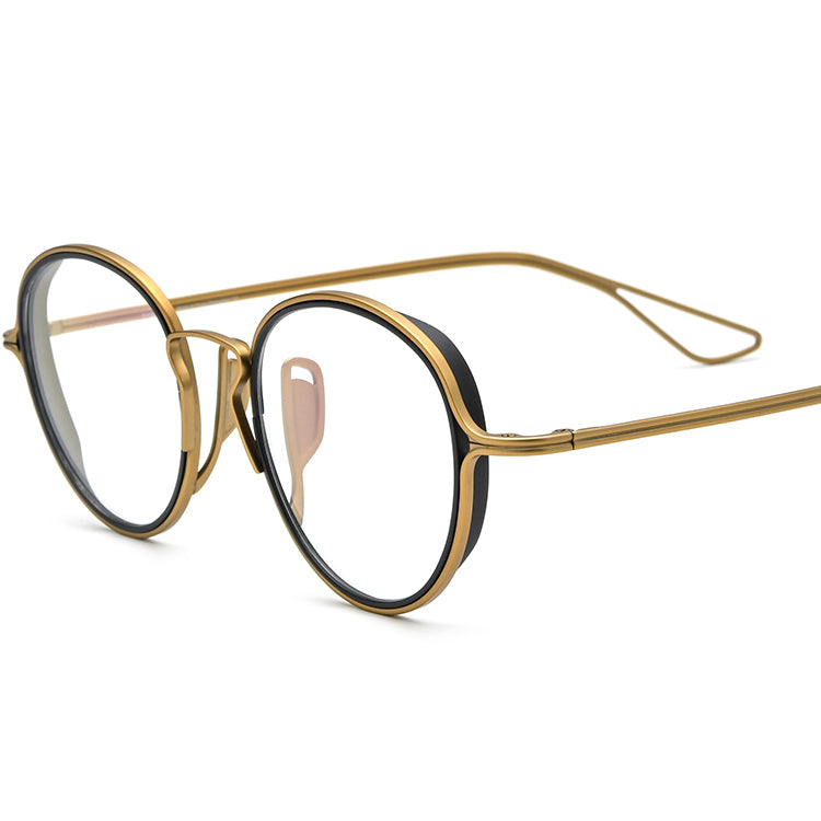 Vintage Titanium Round Optical Glasses - Gold - MCROONS